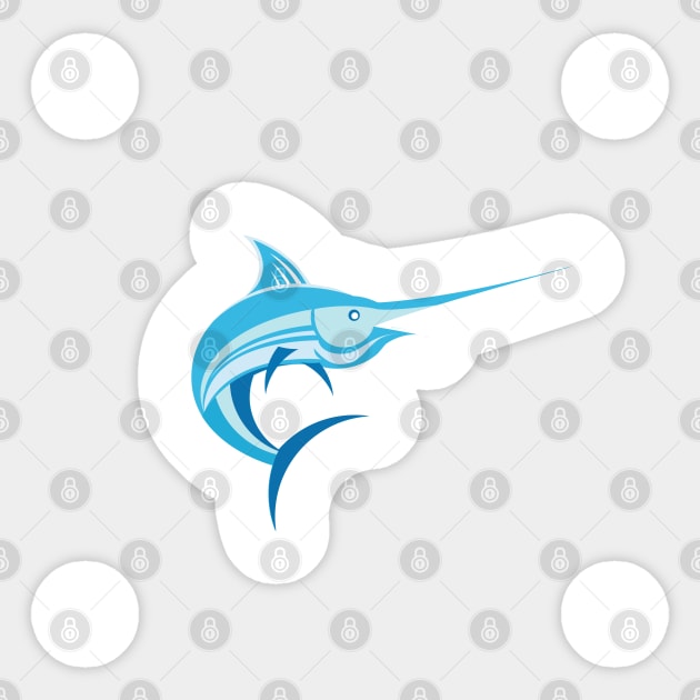 Blue Marlin Swordfish Logo Sticker by PauHanaDesign